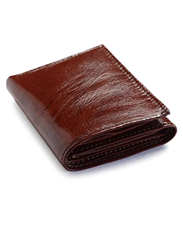 Liberty Leather Genuine Leather Slim and Sleek Multi Slot Tri-Fold Brown Wallet for Men and Boys | Money Wallet with Credit Card Compartments