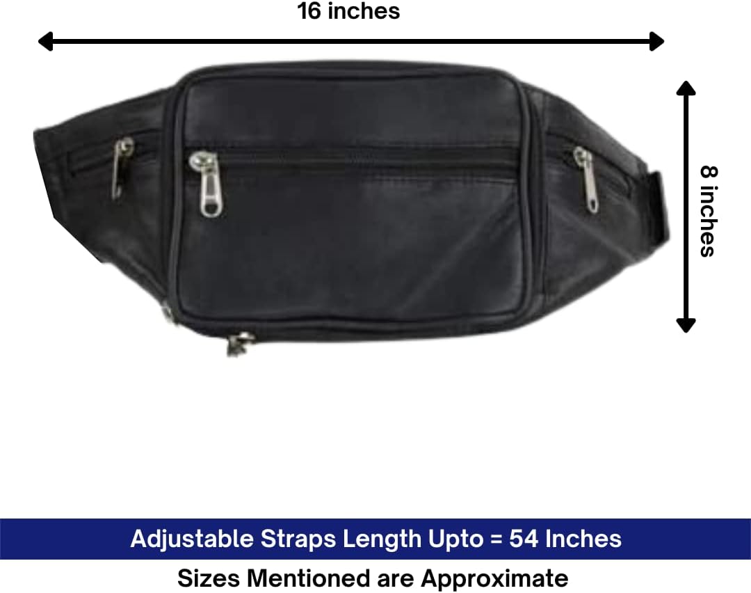 Liberty Leather Small Concealed Carry Pistol Waist Bag for men & women, Tactical Fanny Pack Holster Hand Gun Compatible Fanny Bag In Black Pistol Pouch Multi-Pocket Fanny Pack for Outdoor, Adventure