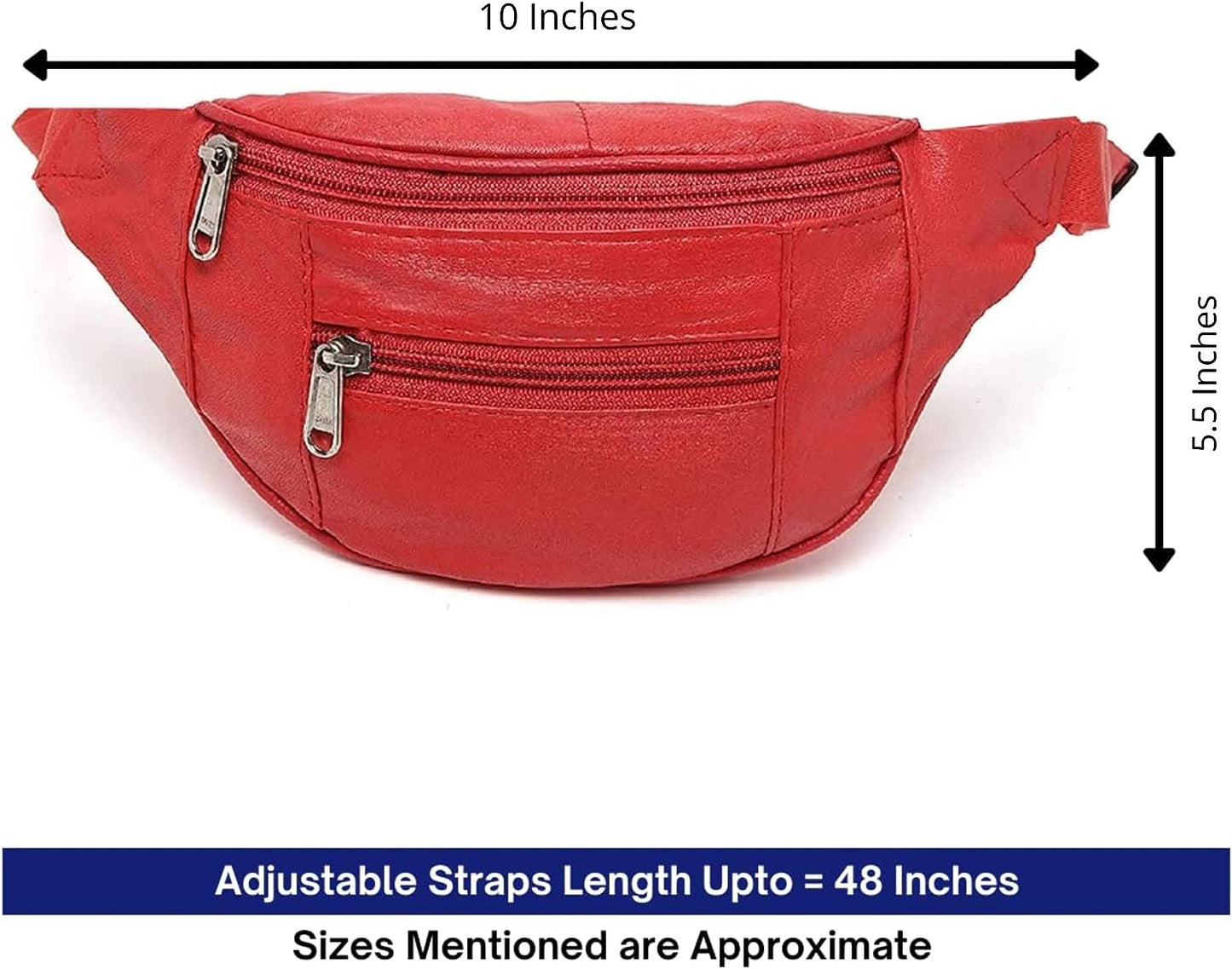 Liberty Leather Small Fanny Pack Crossbody Bags For Women Waist Bum Hip Bag For Women Mini Belt Bag Cute Fanny Pack for Teen Girls Red