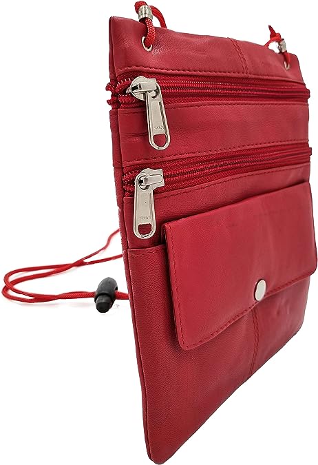 Liberty Leather Sheep Nappa Leather Crossbody Bag Sling Bag for Girls and Women | Stylish, Zip Closure with Adjustable Straps